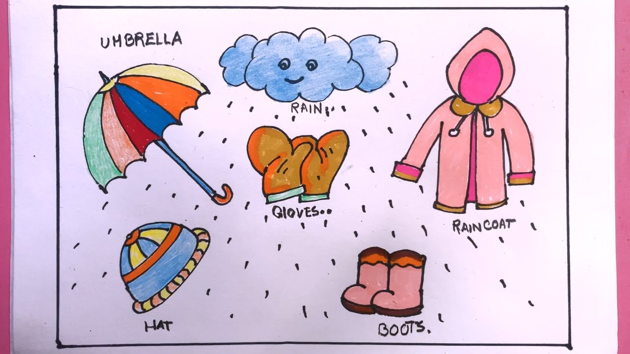 Easy Rainy Season Clothes Drawing/How To Draw Rainy Season Clothes/Rainy Season Clothes Drawing