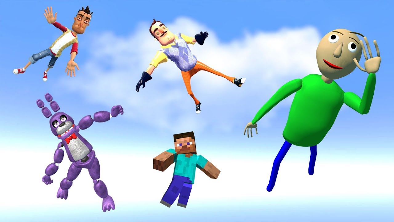 Gmod Baldi's Basics | MINECRAFT | FNAF | Hello Neighbor |ragdolls vol.5