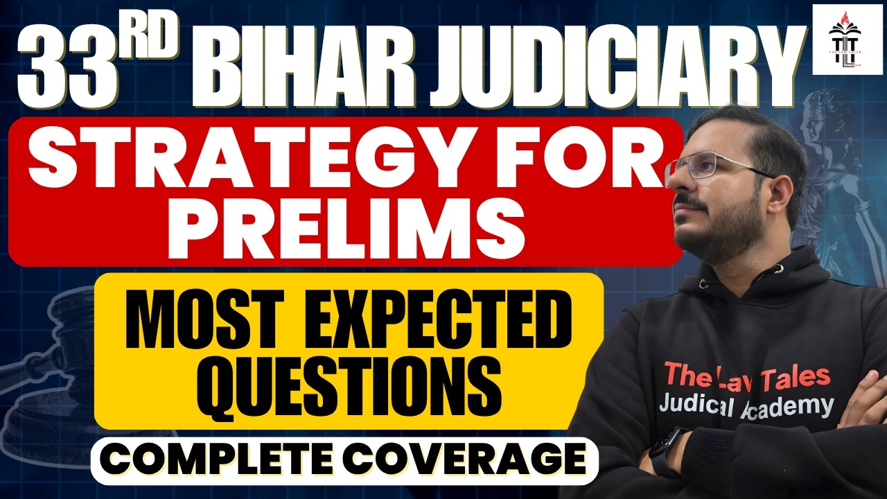 33rd Bihar Judiciary Prelims 2026 | Complete Strategy + Most Expected Questions LIVE | Shubham Sir
