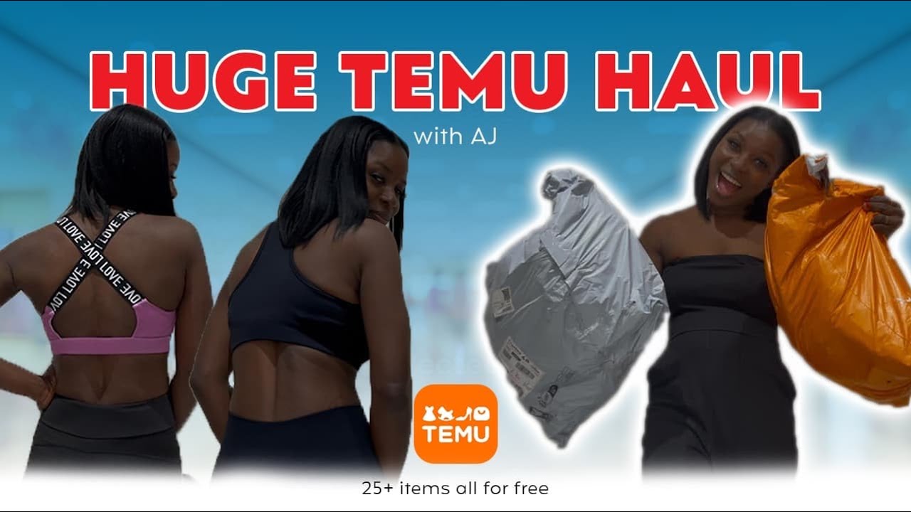 HUGE TEMU HAUL:25+items ALL FOR FREE. gym wear,shoes,and MORE.