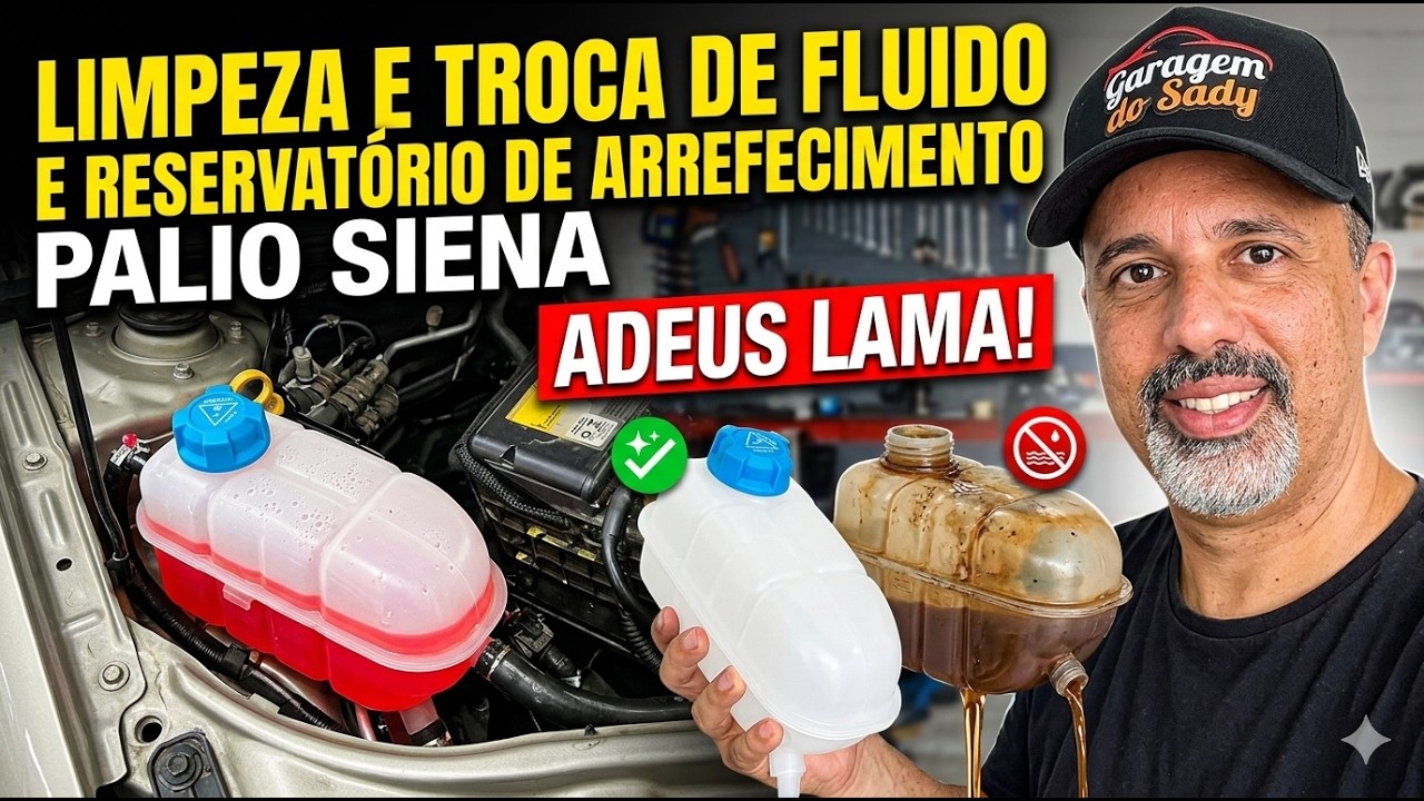 Limpeza e troca de fluido e reservat&oacute;rio do arrefecimento do Siena