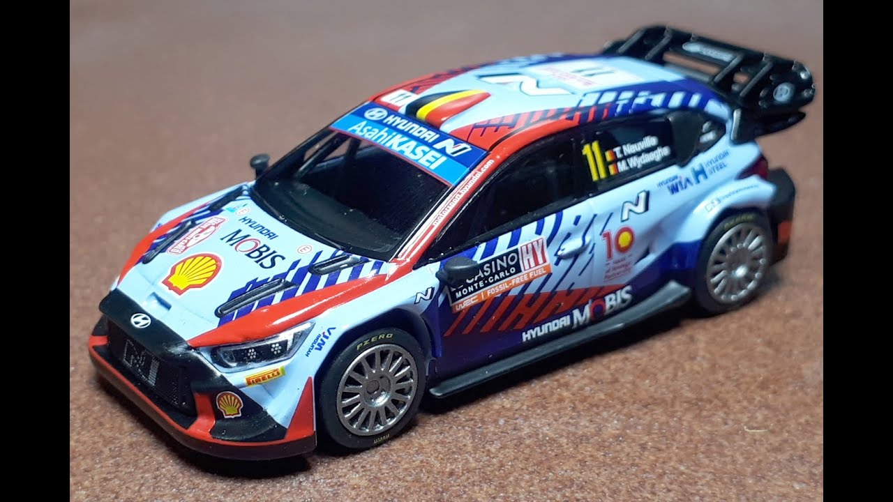 Обзор литой модели автомобиля Hyundai i20 Rally N1 WRC в масштабе 1/64 от MiniGT 871.