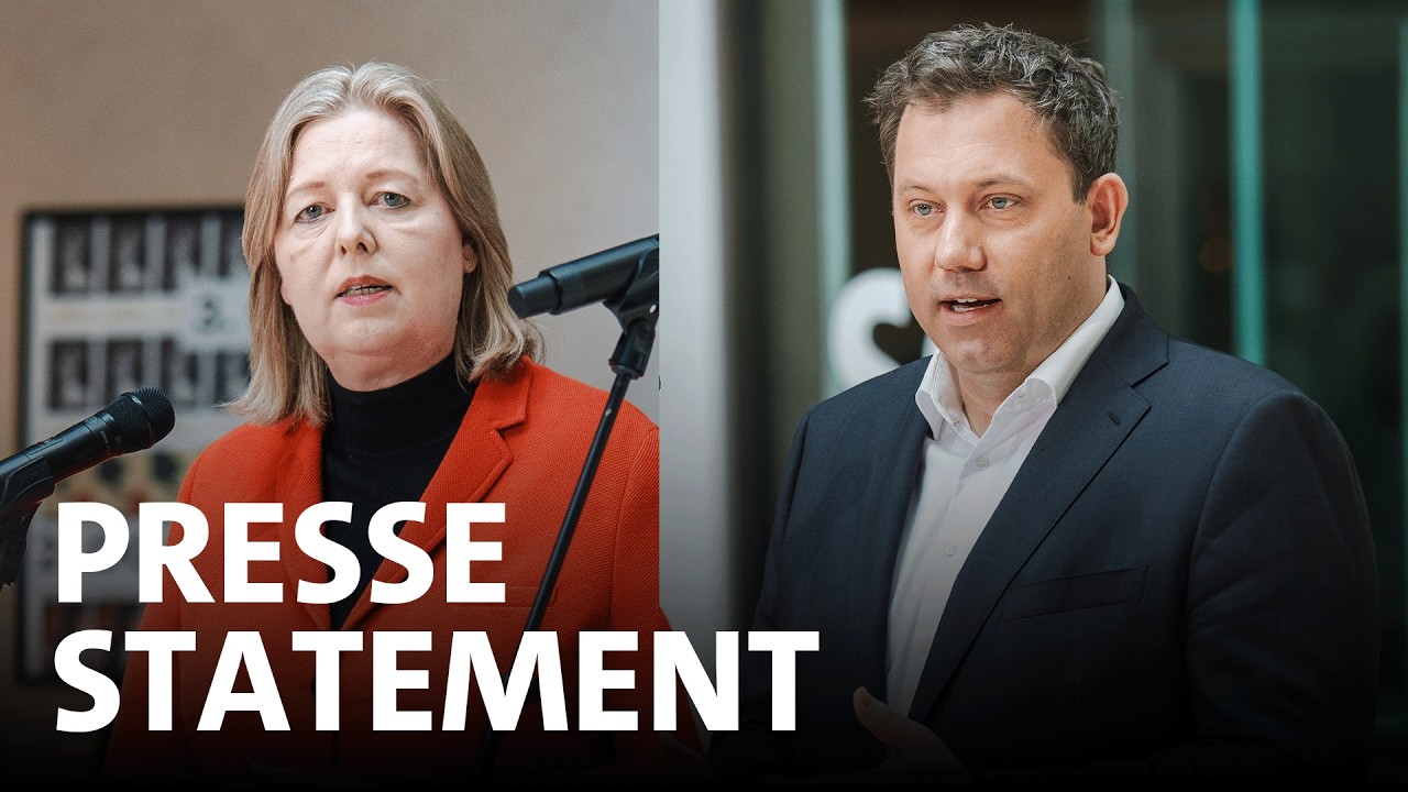 Pressestatement der SPD-Vorsitzenden Lars Klingbeil und B&auml;rbel Bas