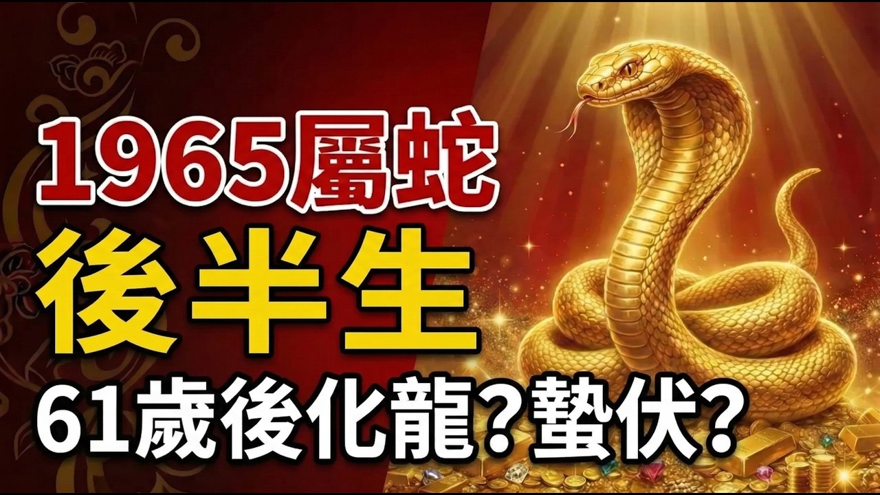 生肖蛇：1965年屬蛇人的後半生，61歲後是「化龍」還是「蟄伏」？#生肖蛇2026運勢 #1965年屬蛇 #2026屬蛇運勢 #1965年生肖蛇 #風水佈局 #晚年財運 #生肖蛇 #招財 #屬蛇