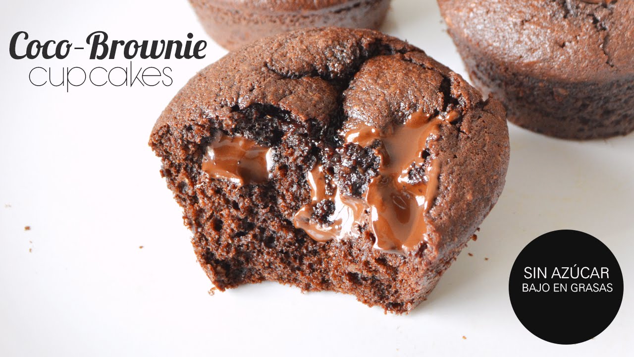 Coco-Brownie Cupcakes | Saludables | Auxy