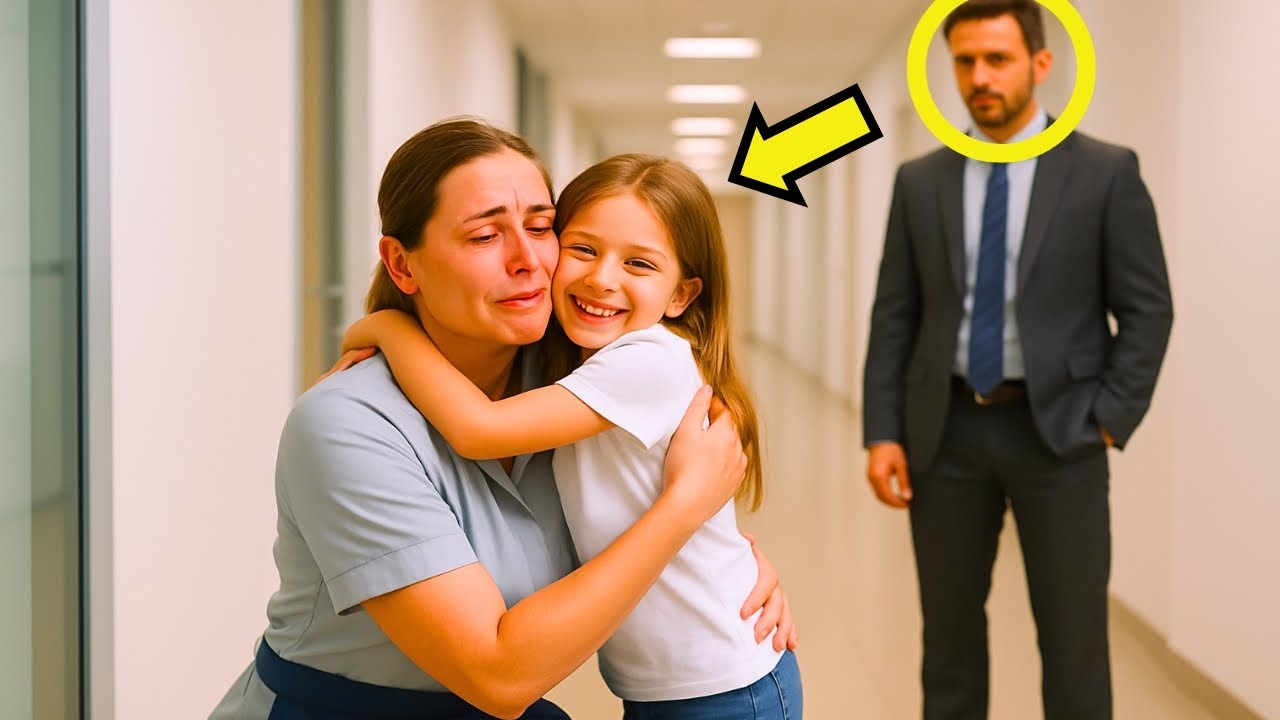 EL EMPRESARIO IGNORÓ A LA SEÑORA DE LA LIMPIEZA… HASTA QUE SU HIJA LA ABRAZÓ Y TODO CAMBIÓ