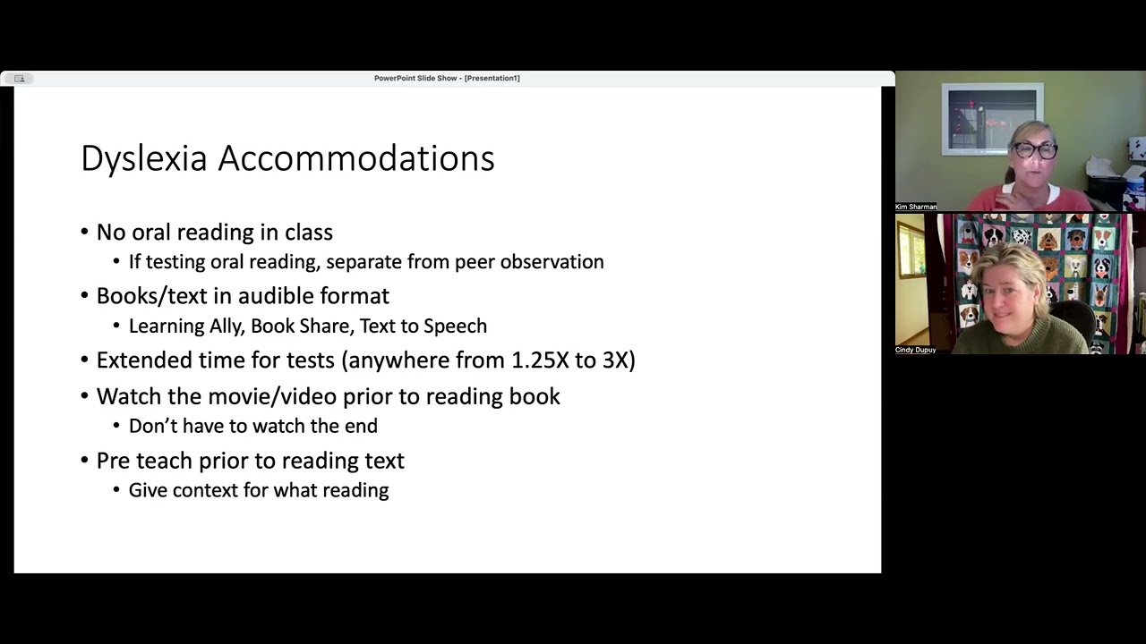 Basic Accommodations for students who have dyslexia and dysgraphia