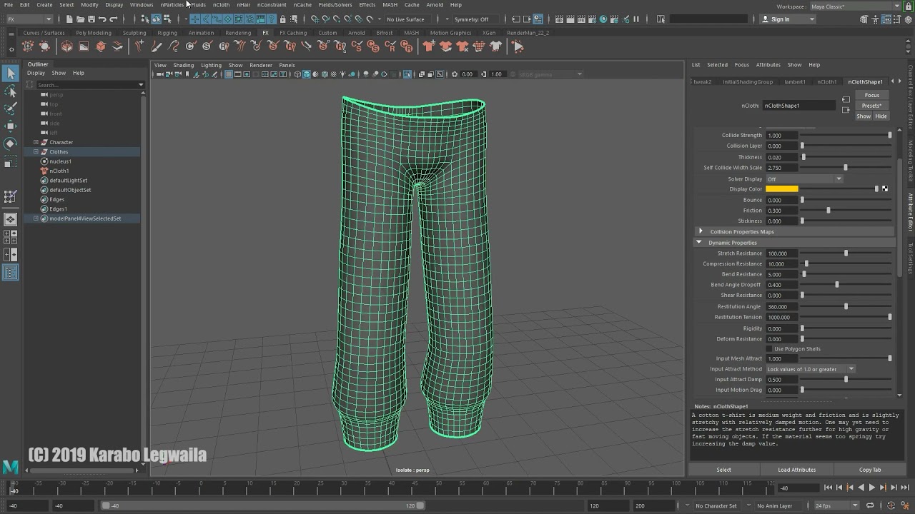 Maya nCloth Simulation For Clothing (re-upload)