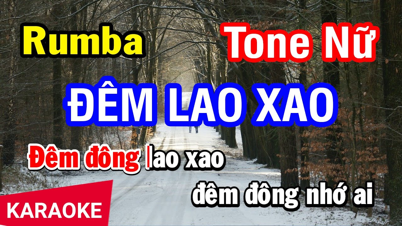 Karaoke Đêm Lao Xao Tone Nữ (Gm) Rumba Nhạc Sống | Nhan KTV