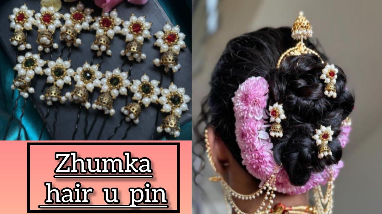How to make bridal  zhumka hair u pin|  Zhumka U pin IMaharashtrian U pin| bridal  zhuka hair U pin