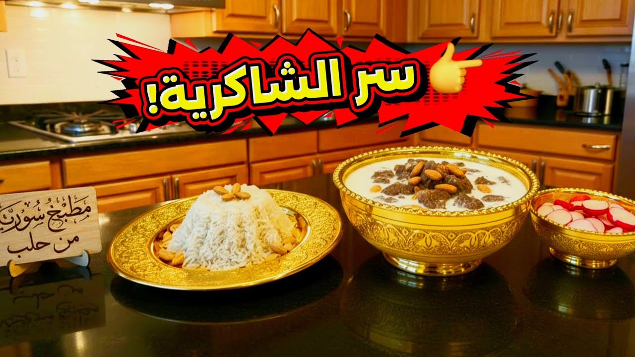شاكرية على الأصول مع رز مفلفل وكبة مقلية مقرمشة