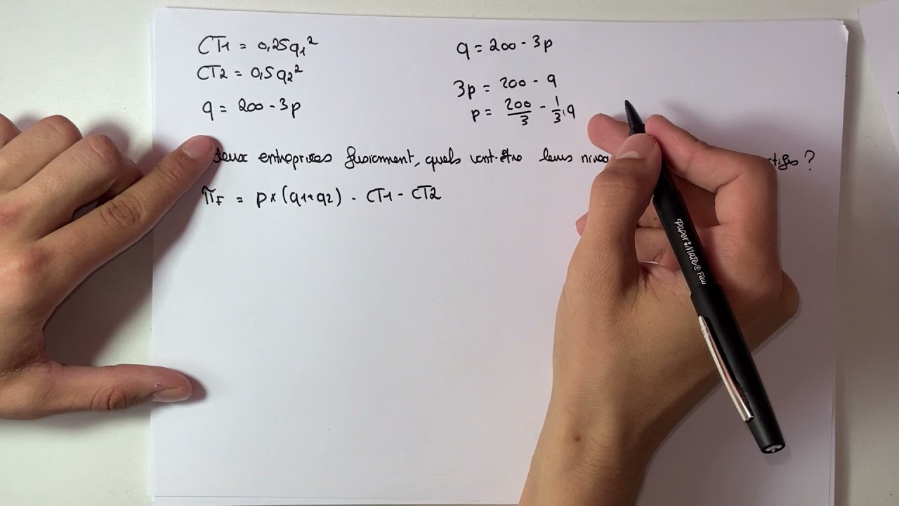 Trouver les quantités et le profit lorsque les entreprises forment un cartel - microéconomie S3