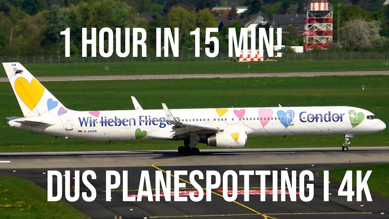 [4K] 1 Hour Düsseldorf Planespotting in 15 min! | Condor 757, Etihad 787, TUI vs ITA & More