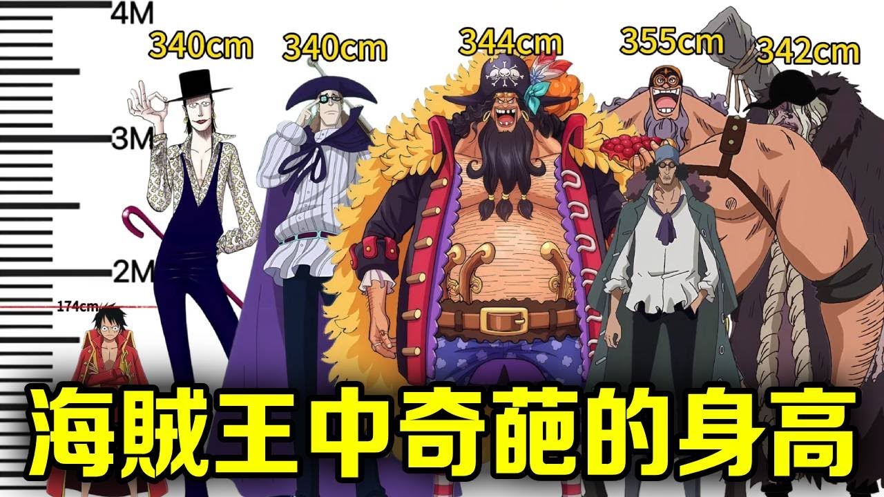 海賊王：那些出乎意料的身高，動漫身高VS設定身高對比，路飛在黑團面前是小矮人！ 【山治漫剪君】