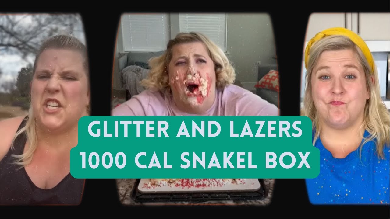 Glitter and Lazers Makes a 1000-calorie snack box and tells us to eat junk food for protein.