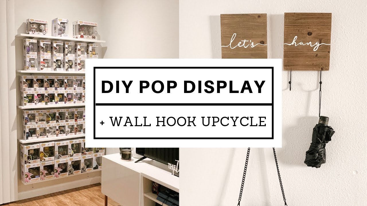 DIY  POP FIGURE DISPLAY + WALL HOOK UPCYCLE