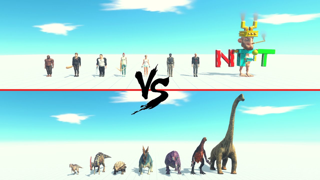 Modern Humans Faction Vs Herbivore Dinosaurs Faction ARBS | Animal Revolt Battle Simulator