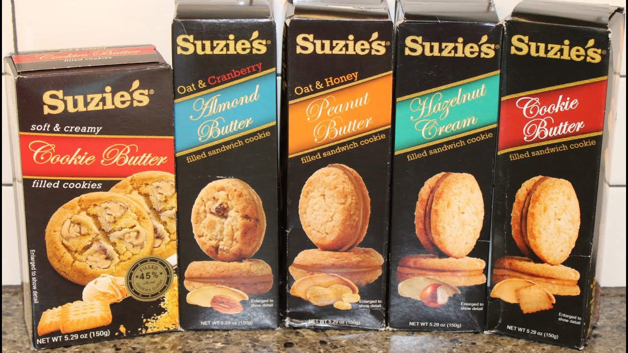 Suzie’s Cookies: Cookie Butter Filled, Almond Butter, Peanut Butter, Hazelnut Cream & Cookie Butter
