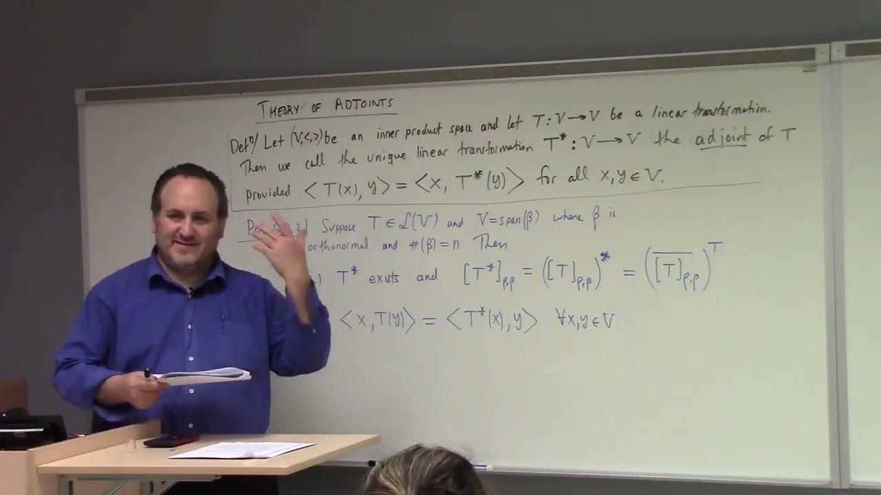 Linear Algebra: theory of adjoints begins, 10-24-25