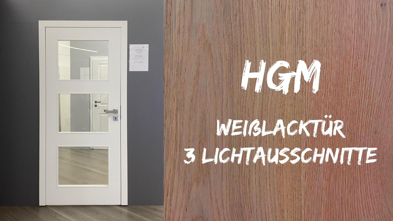 HGM: Weißlacktür mit 3 Lichtausschnitten