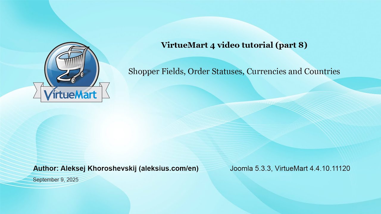VirtueMart 4 video tutorial. Joomla ecommerce extension (part 8)
