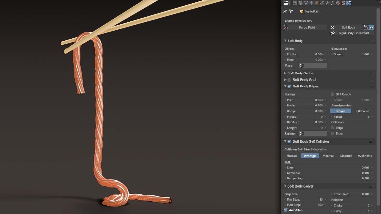 Quick Noodle Physics in Blender Tutorial