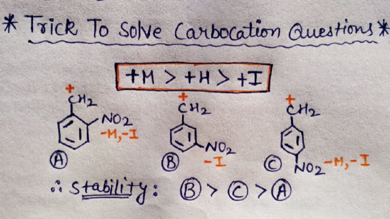 Trick to solve Carbocation Questions easily lecture-2 | General organic chemistry