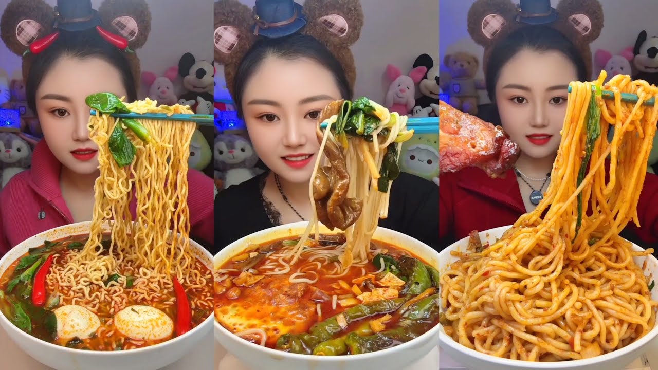 Chinese Spicy Fire Noodles Mukbang Eating | 불닭볶음면 먹방 | 매운라면/짜장면/생라면 먹방 | 중국면 계란 먹방 ASMR