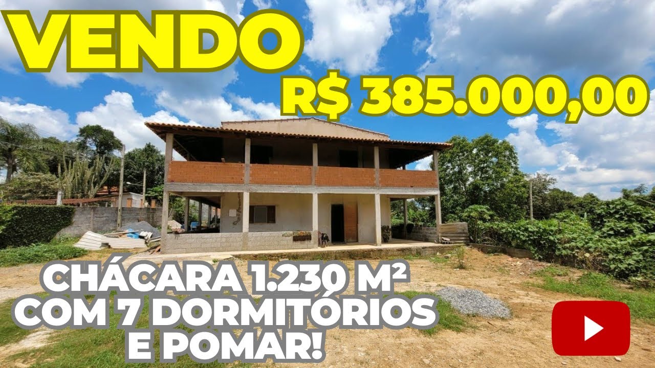 #93- VENDO CHÁCARA 1.230 M²  COM 7 DORMITÓRIOS EM IBIÚNA-SP/ VALOR R$ 385.000,00 #brasil #interior