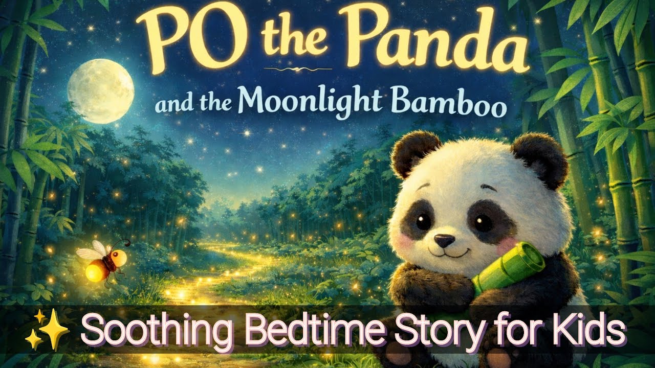 PO THE PANDA 🐼 and the moonlight Bamboo Calm Bedtime Story for Kids 😴 | Audio Nanny
