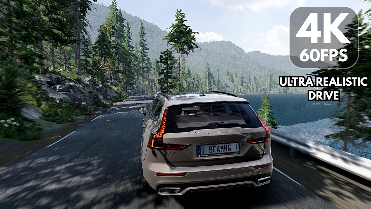 POV VOLVO V60 | Driving on a Norwegian Roads - BeamNG drive