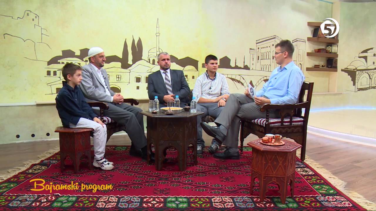 Bajramski program - hfz. Sadrudin ef. Išerić i hfz. Hašim ef. Zahirović sa djecom iz škole hifza