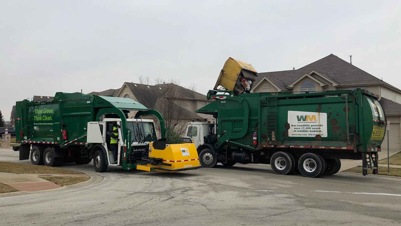 Brand New + Old Garbage Truck In The Same Neighborhood