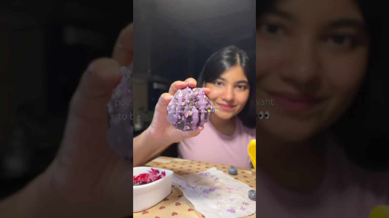 no oven + eggless blueberry kookie 🫐