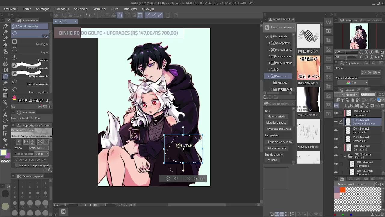working on draw // Levei um golpe, meta de livepix, caso queiram ajudar a recuperar valor