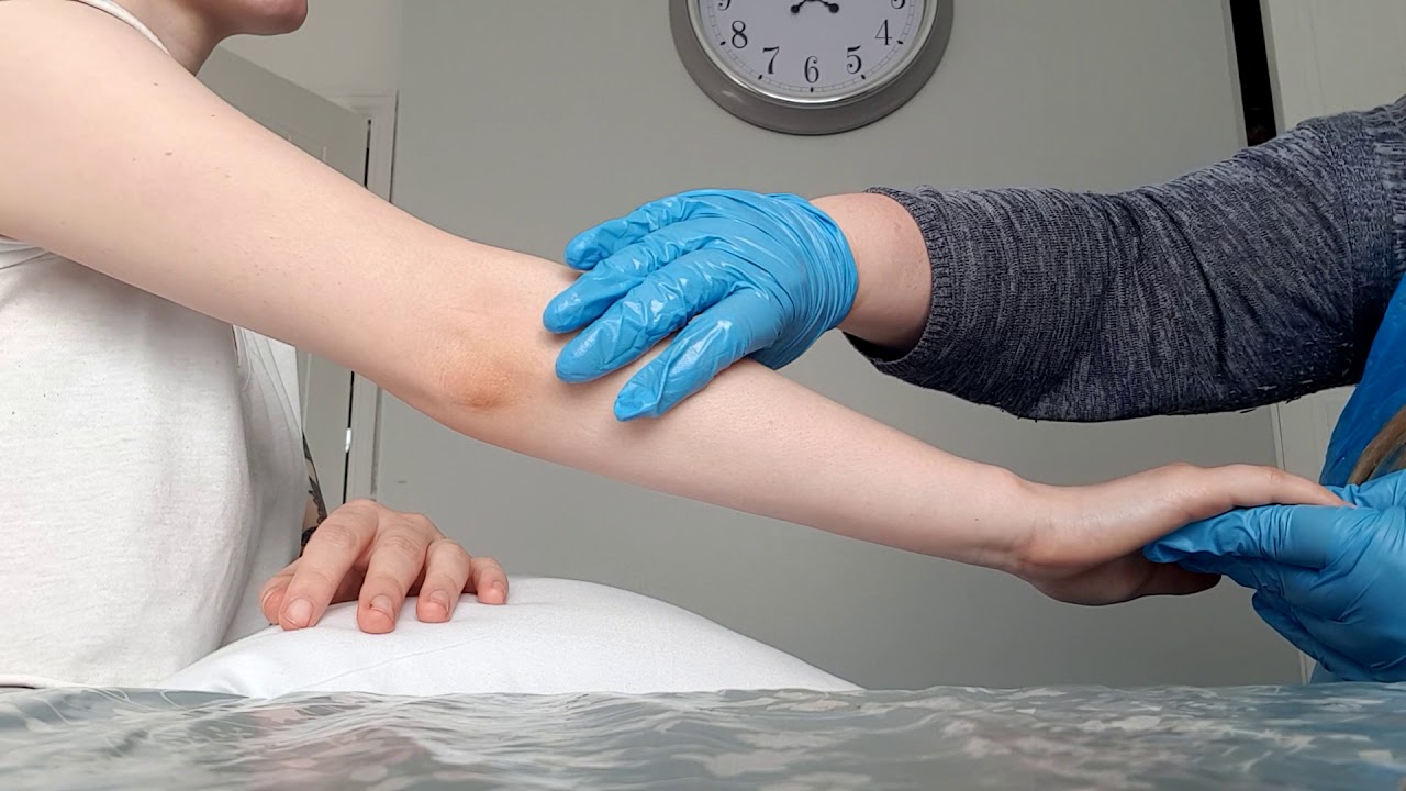 asmr nurse role play wound check swab arm and hand examination real person , gloves  apron medical