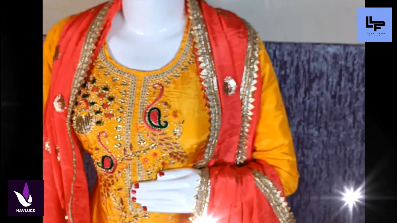 Zari Work Mustard Suit #fashion #trending #punjabisuit #neckdesign #suits #sharara #salwarsuit