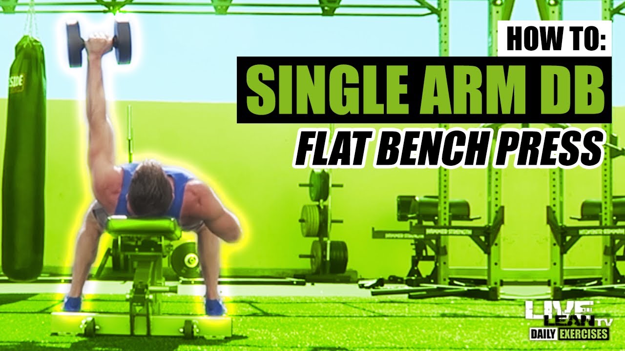 How To Do A SINGLE ARM DUMBBELL FLAT BENCH PRESS | Exercise Demonstration Video and Guide
