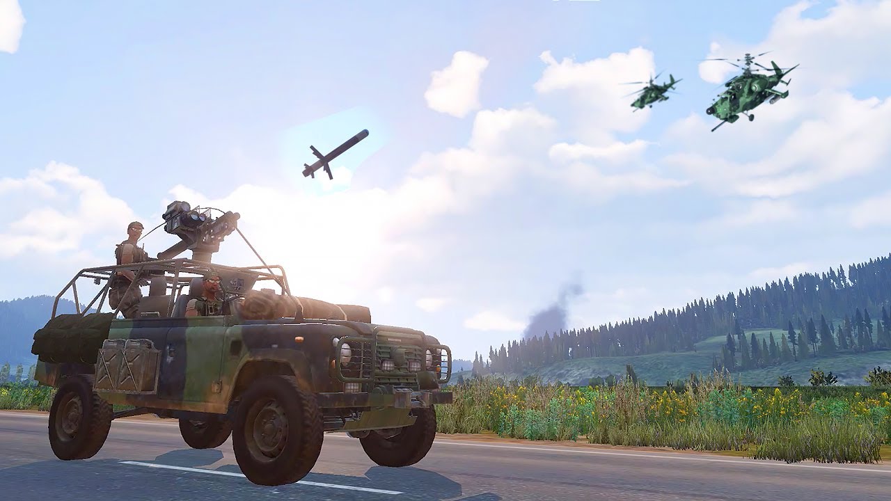 Кадры Российских Вертолетов Ми-48 Кайман, Сбитых Украинской Ракетой Stinger - Arma 3
