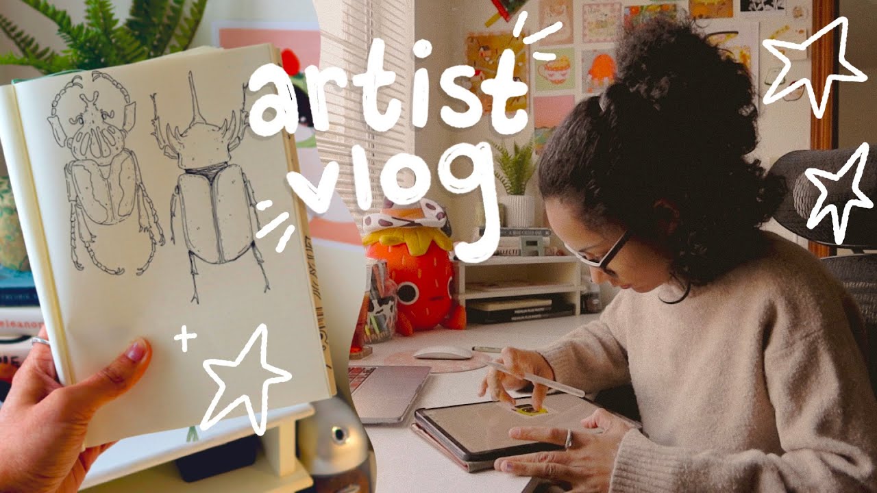 artist vlog ✷  making a lot of art & preparing for my shop opening!