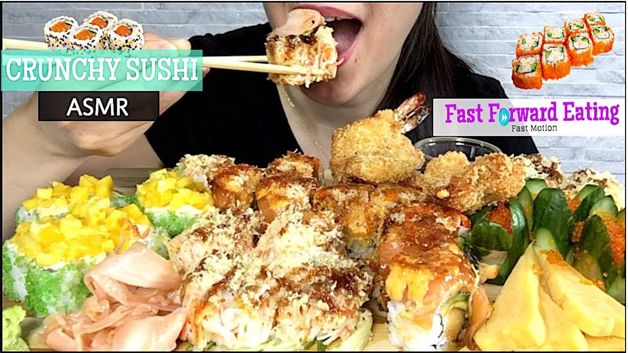 ASMR CRUNCHY SUSHI PLATTER | FAST FORWARD | MUKBANG 먹방 | Crunchy Eating Sounds | Eating Show |