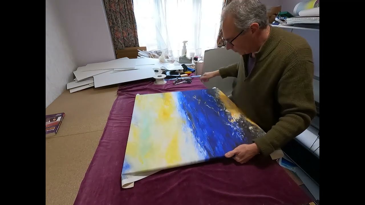 Giclee printing and stretching of fine art canvas part 3 - Melody Art in Porlock