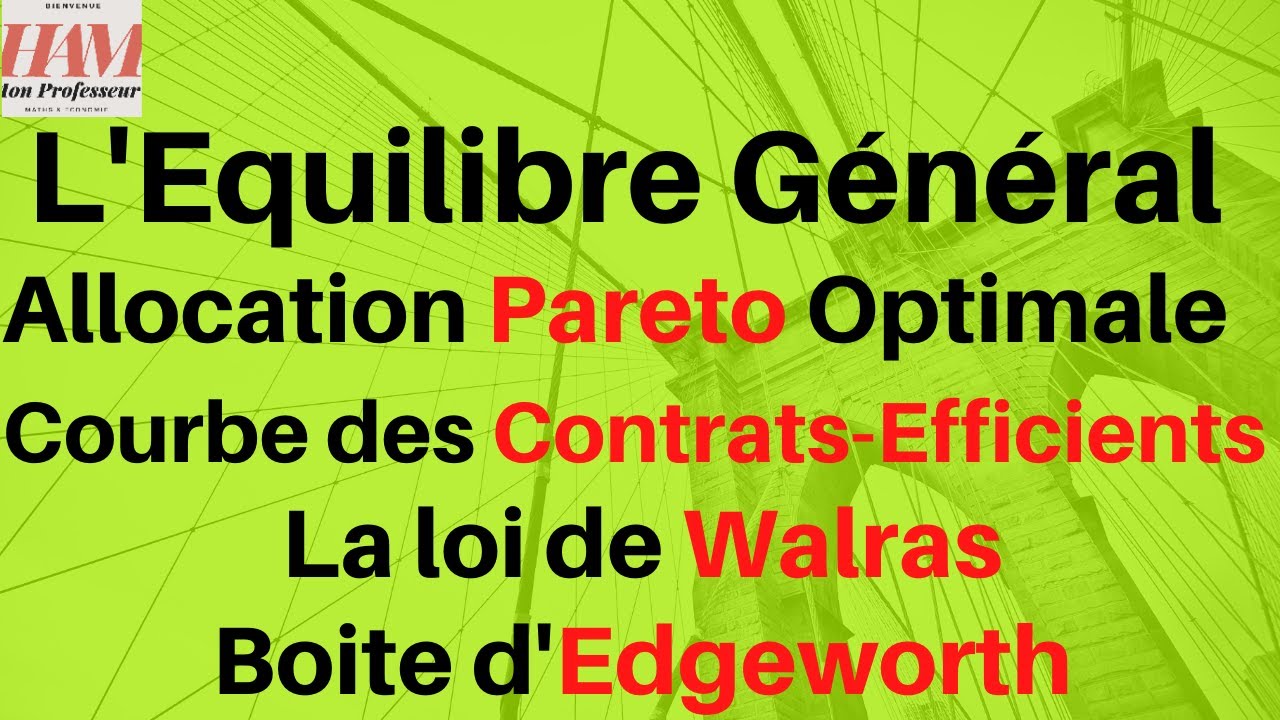 TD6-Equilibre Général-EX1: Allocations Optimales au sens de Pareto, Courbe des Contrats Efficients