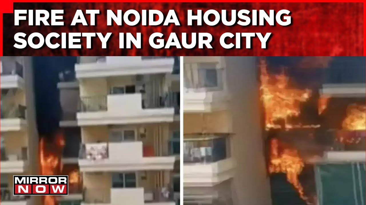 Fire At Noida Housing Society | Blaze On Multiple Storey Building | Fire Fighting Ops Underway
