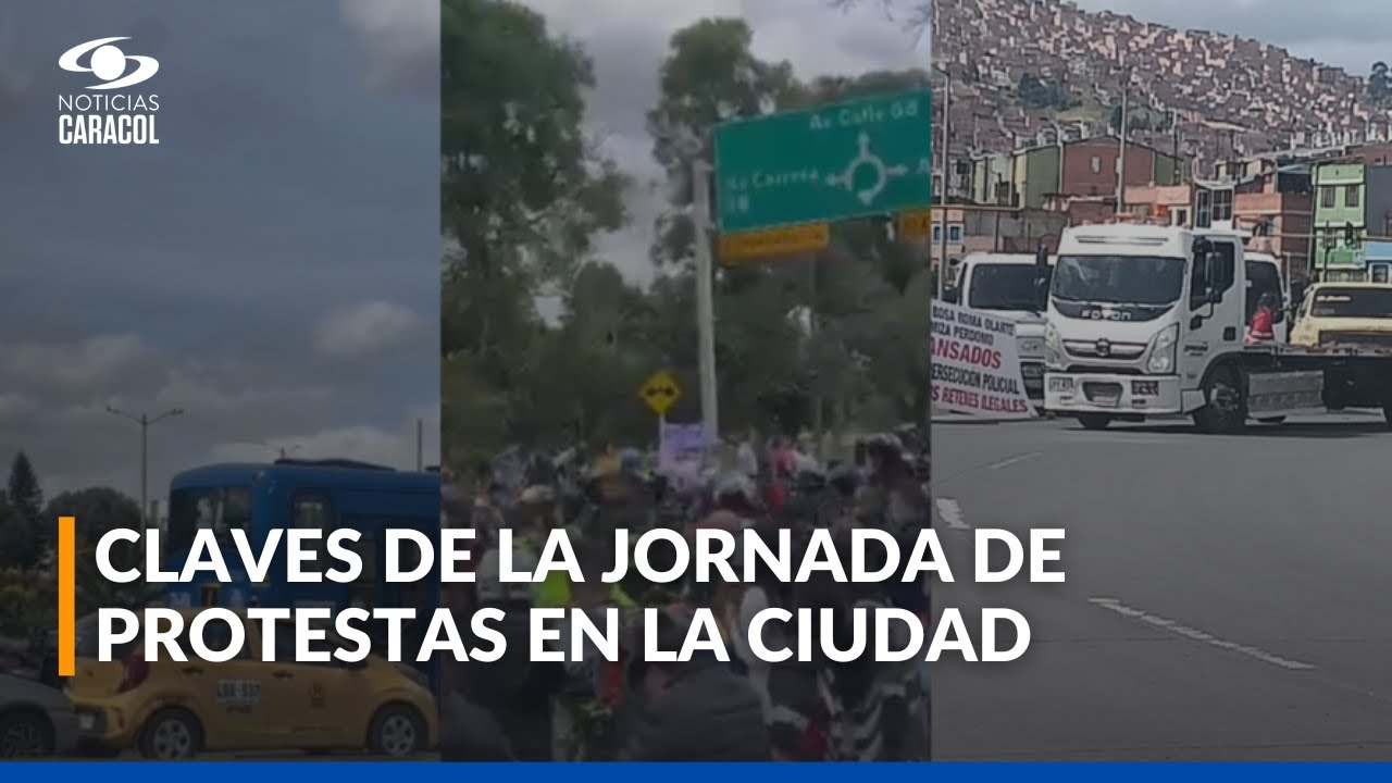 Bloqueos en Bogotá: así avanzan las movilizaciones de transportadores y motociclistas