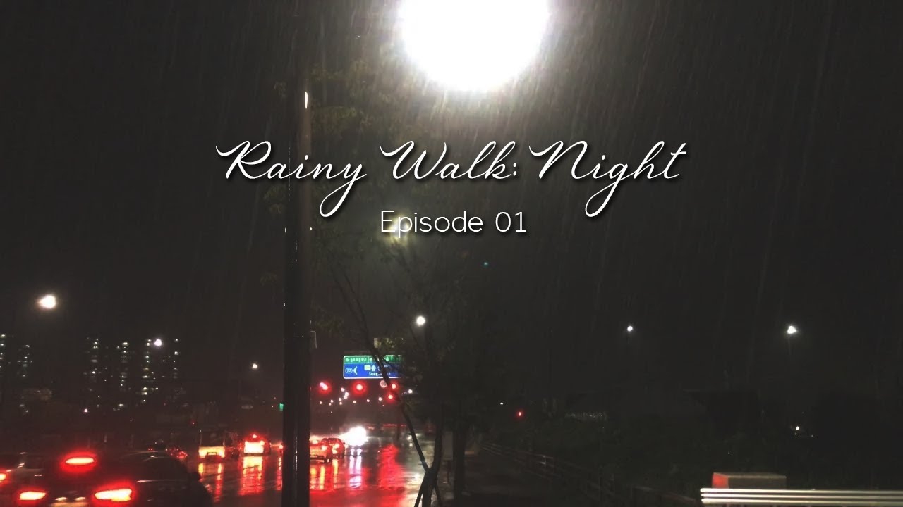 (4K) Night Walk with Heavy Rain and Thunder (폭우 속 밤산책)