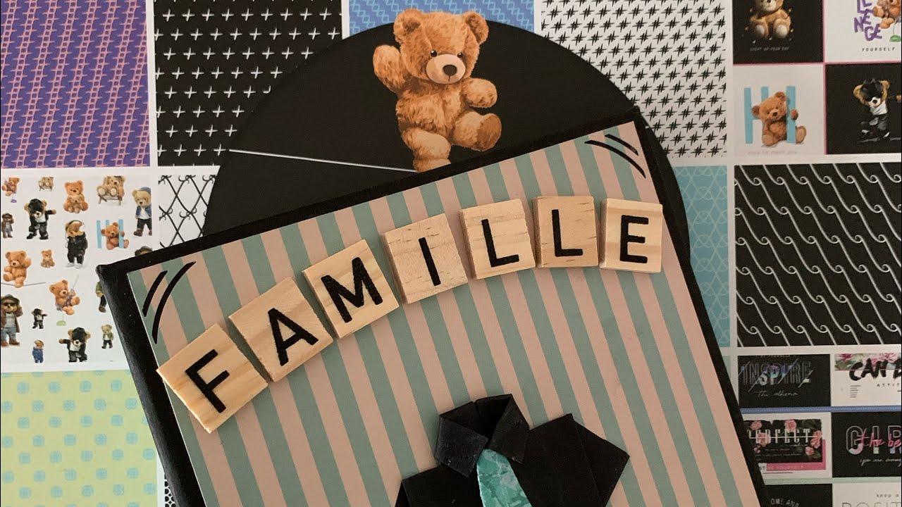 Tuto Mini Album pages 15*15 facile 100% Action part1 🦋💙|25 #scrapbooking #tuto #action #scrap