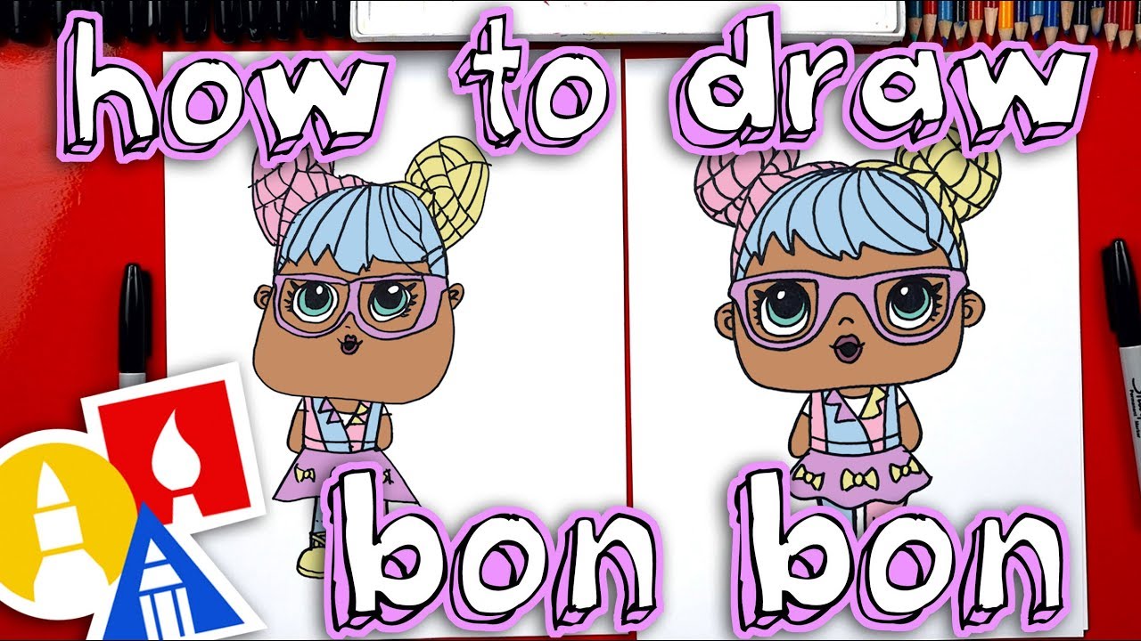 How To Draw Bon Bon L.O.L. Surprise Doll - Plus we open one!