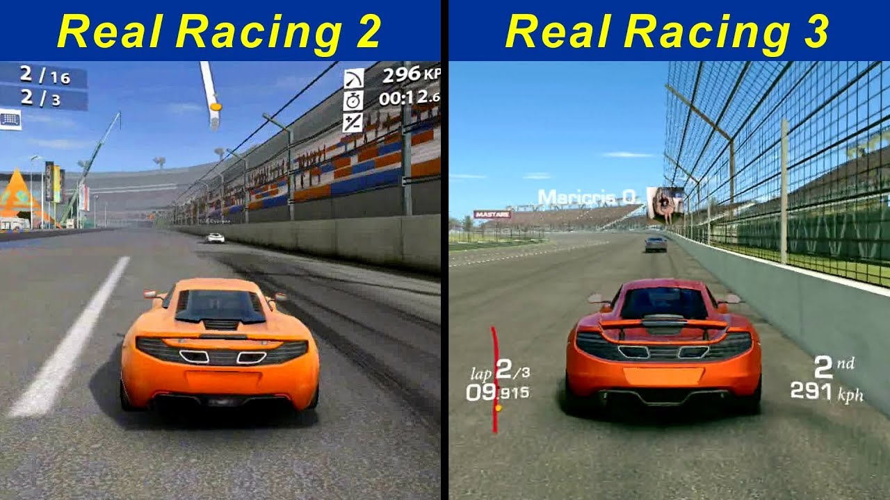 Real Racing 2 vs Real Racing 3 - McLaren MP4-12C Speedway