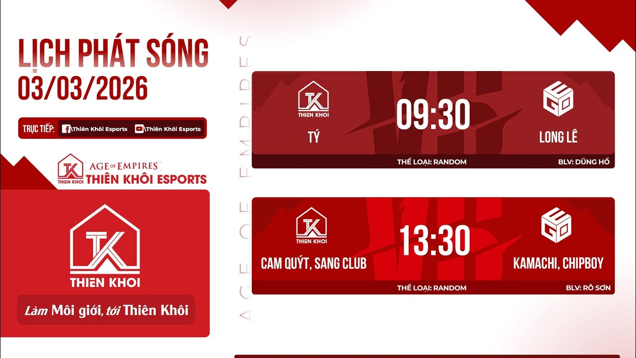 Trực Tiếp | Thiên Khôi Esports vs EGO Media | Solo Random | BLV: Hổ | 03/03/2026